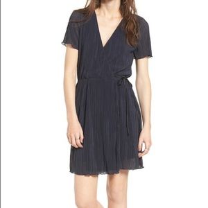 Leith pleated wrap dress